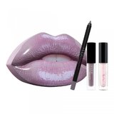 Set Ruj, Creion buze, Lip gloss Strobe Silver